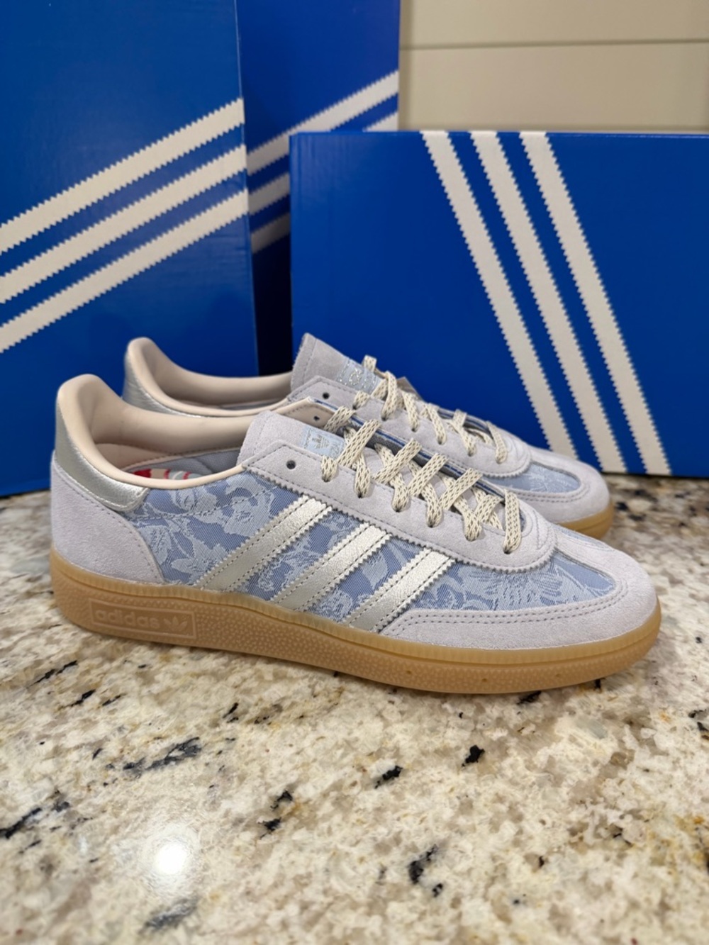 adidas x Liberty London Handball Spezial Crystal Sky / Silver Metallic - Picture 10 of 11